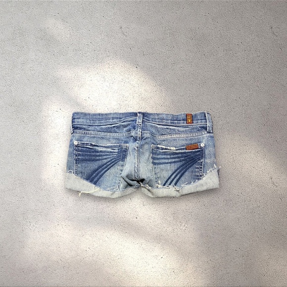 7 For All Mankind “Dojo” Low Rise Denim Shorts - Picture 1 of 5